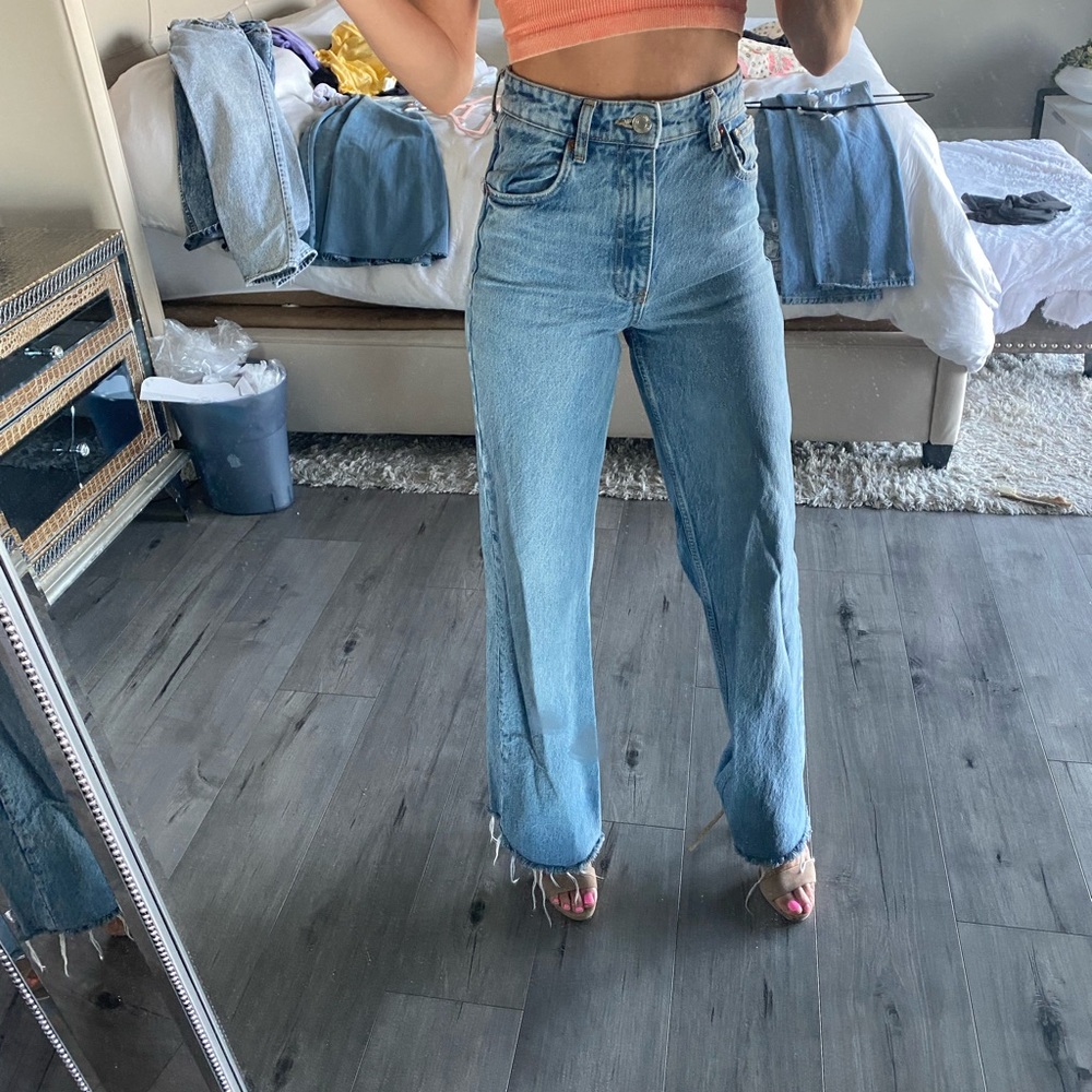 Zara jeans high waisted wide leg